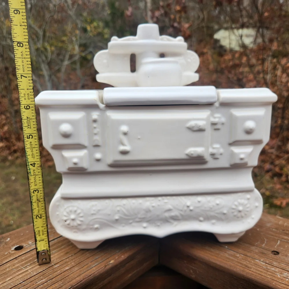 Vintage Mccoy Bisque White Stove Cookie Jar Circa 1962 HEAVY!